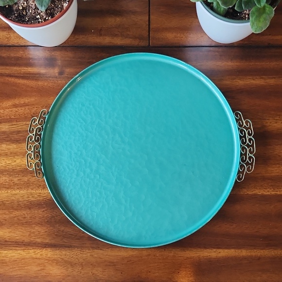 Moire Glaze Kyes Califonia Hammered Tray Vintage